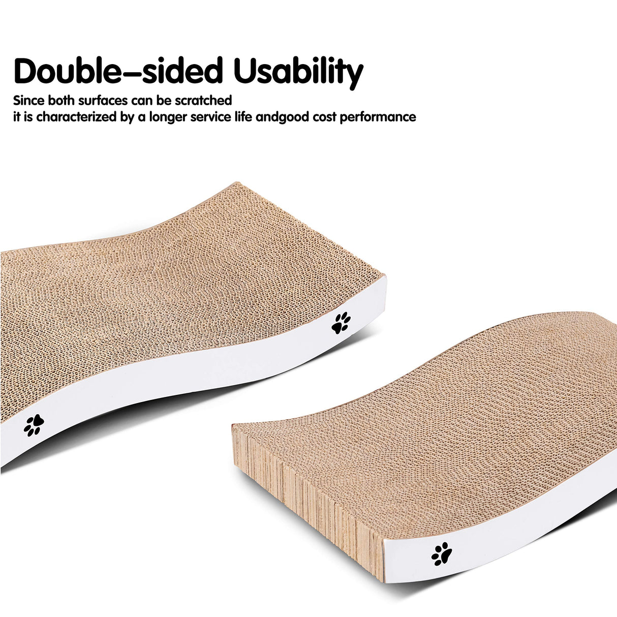 Cat Scratcher, Durable Scratch Pad, Corrugated Cardboard Scratching Board for Indoor Cats, Heavy Duty, Double-Sided Usability, Recyclable, with Catnip