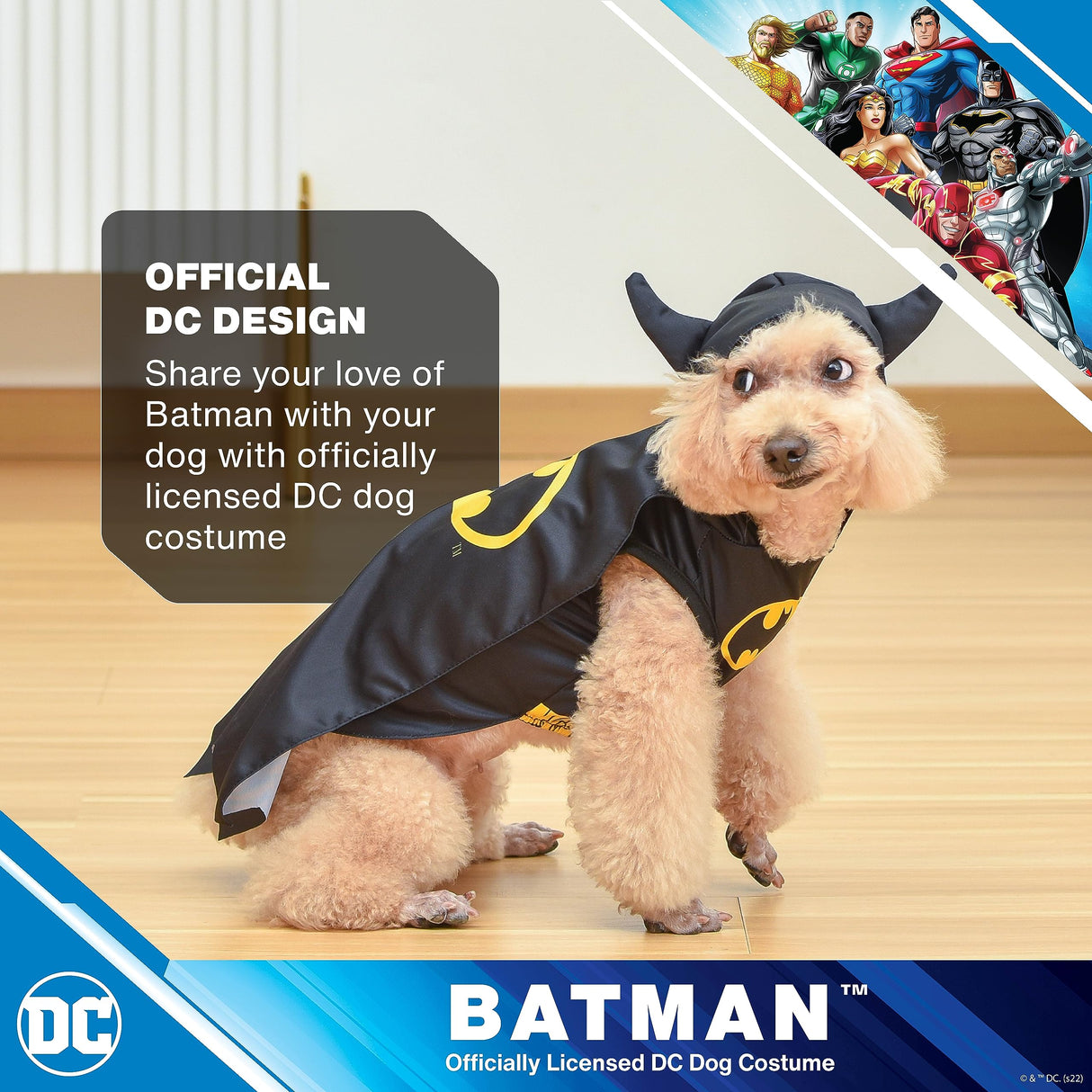 DC Comics Batman Dog Costume, Size Extra Small | Best DC Comics Batman Halloween Costume for Small Dogs | Funny Dog Costumes | Official Batman Costume for Pets Halloween