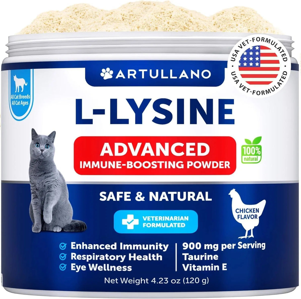 Do Not Sell On Amazon L Lysine For Cats Lysine Powder Supplement 900mg Serving Immune Support For Cats & Kittens Sneezing Runny Nose Squinting Watery Eyes Cold Eye Respiratory Health With Taurine