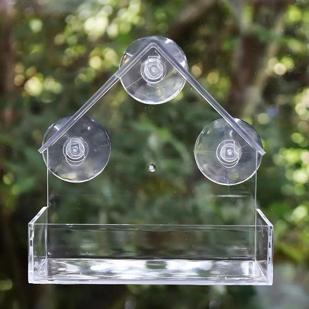 Acrylic Transparent Bird Feeder with Suction Cup