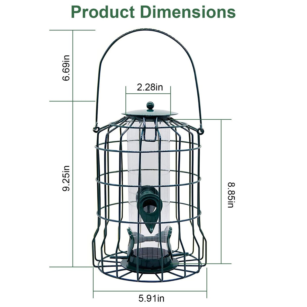 1Pc Outdoor Wild Bird Feeder Squirrel-Proof Chew-Proof Metal Hanging Seed Feeder With 4 Feeding Port For Small Songbirds