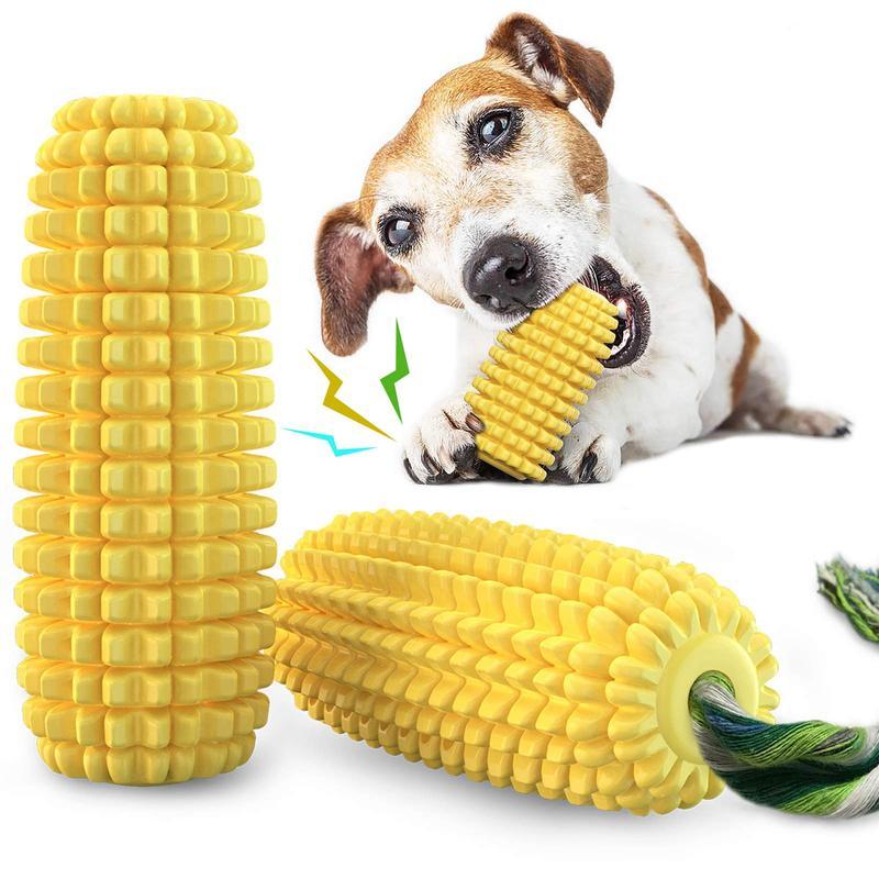 PROKEl Dog Chew Toys Corn Stick Toy For Smal MediumLarge Breed 5.8 Squeak Corn Stick Ropetoy