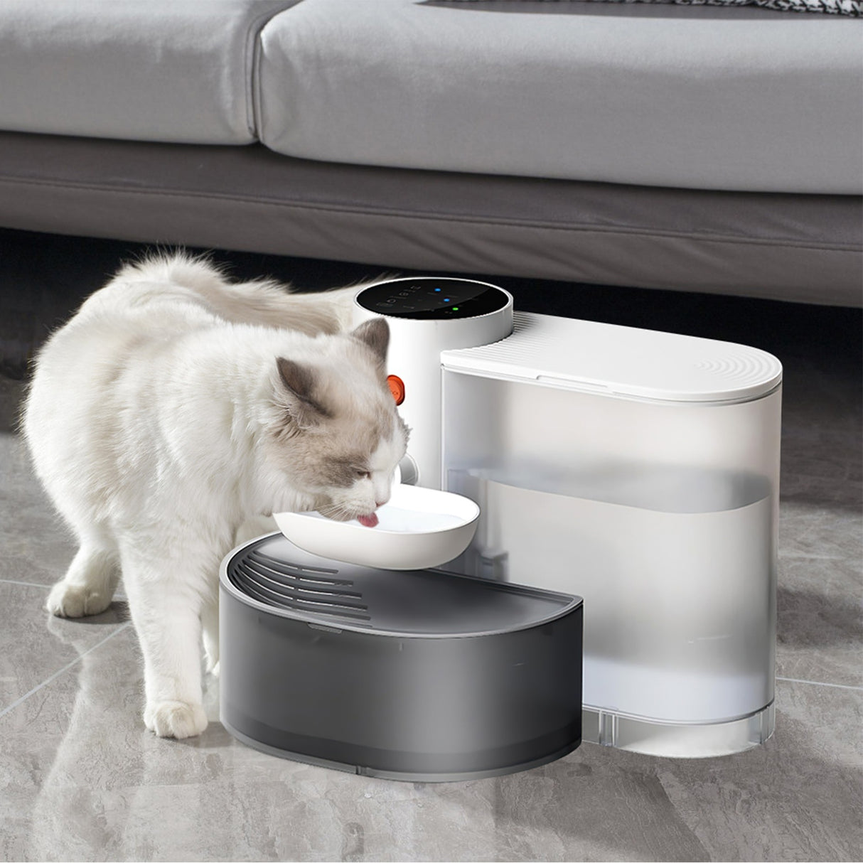 1Pc Smart Pet Water Fountain Automatic Cat Water Dispenser 3L Cordless Rechargeable Dog Water Fountain Self-Refill With 3 Adjustable Volume 3 Time Intervals Touch Control