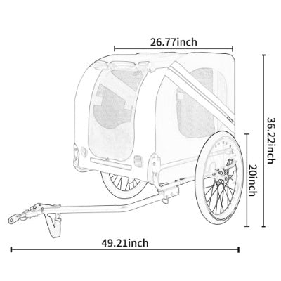 Large Folding Bike Trailer For Dogs 120LB Capacity All-Terrain Pet Carrier, Durable Steel Frame For Cycling, Jogging, Camping Outdoor Adventures