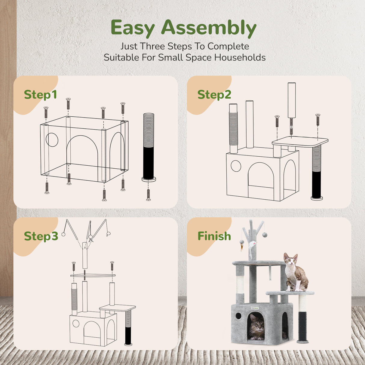 44 Inch Cat Climbing Frame Light Gray