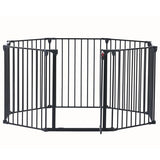 200 Adjustable Safety Gate 8 Panels Play Yard Metal Doorways Fireplace Fence Christmas Tree Fence Gate For House Stairs Gate Prohibited Area Fenc