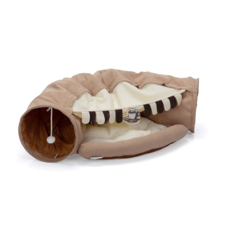 Cat's Telescopic Tunnel Cushioned Bed Pet Nest Teasing Balls Zipper Connection Feline Supplies