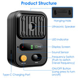 Black-Green Color Options -- 1Pc Ultrasonic Anti-Barking Device Rechargeable Auto Dog Bark Control Deterrent Box Training Device IPX4 Waterproof With 3 Frequency Max 32.8Feet Sensing Distance For Most