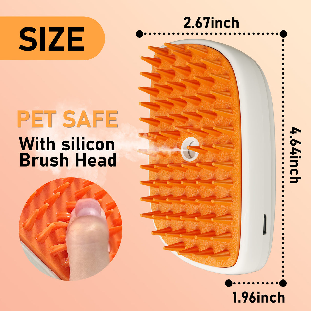 4 In 1 Cat Steam Brush, Anti Static Shedding Spray Comb, Hair Removal, Mist Indoor Steamy Grooming Brush For Dog, Water Spritz Defur Cepillo, Spa Steamer Cloud Para Gatos
