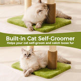 Mewoo Large Cat Tree Tower For Adult Cats - Multi-Level Scratching Post With Removable Perch & Interactive Toys, Indoor Cat Furniture For Kittens Green