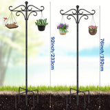 Two Heavy Duty 76 Inch Outdoor Metal Shepherd's Hooks Traditional Double Bird Feeder Pole With Five Finger Adjustable Plant Hooks Suitable For Garden And Wedding Decoration Suitable For Bird Feeders P