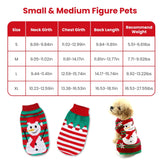 2 Patterns 4 Sizes Option-- 1Pc Pet Christmas Turtleneck Sweater Dog Cat Christmas Clothes Snowman Stripes Costume Winter Holiday Sweater For Small Medium Kitten Puppy Cats Dogs