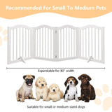27.6 Height Tall Freestanding Pet Gate, 4 Panels Foldable Dog Gate, Solid Wood Folding Safety Fence Wooden Dog Gate With 2 Pcs Support Feet Ideal For Stairs, Doorways, Halls, Kitchens, Heavy Duty Gat