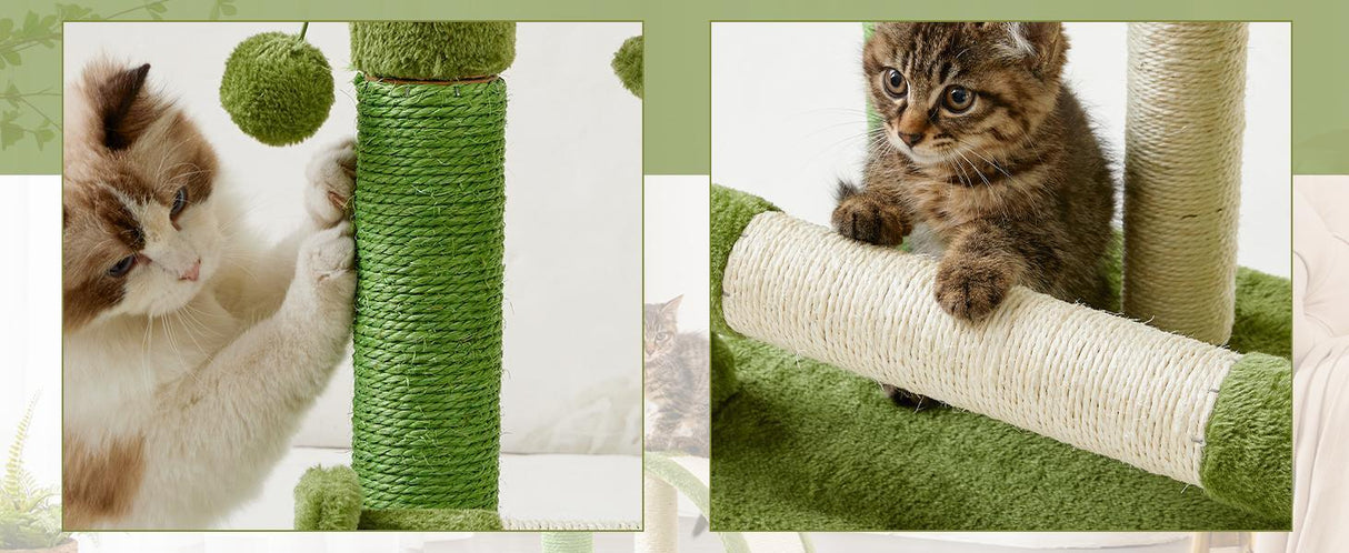 Cactus Shape Natural Sisal Rope Easy To Assemble Green Cat Scratching Post