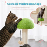 Mushroom Sisal Rope 2 In 1 Wooden Interactive Ball Track Ball Cat Scratching Post Cat Scratching Board