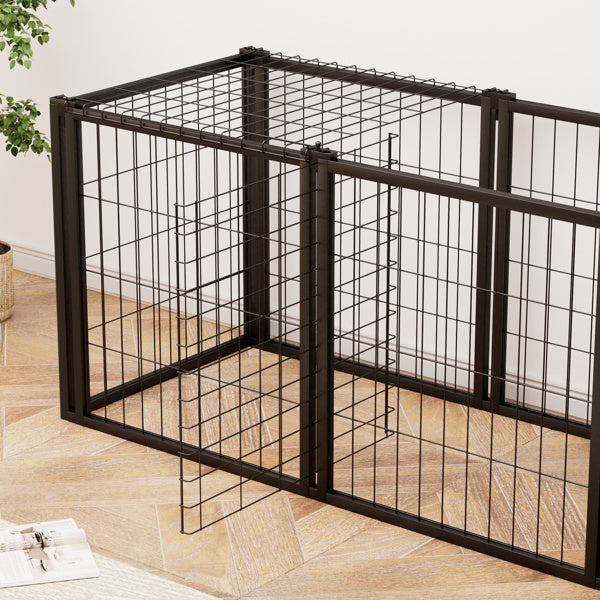 Dog Cage 47.2 Inches, Suitable For Small And Medium-sized Dogs, With A Top Dog Fence, Pet Cage, Indoor, Black. 47.2 Inches Long X 22 Inches Wide X 24 Inches High.