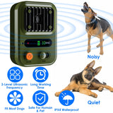 Black-Green Color Options -- 1Pc Ultrasonic Anti-Barking Device Rechargeable Auto Dog Bark Control Deterrent Box Training Device IPX4 Waterproof With 3 Frequency Max 32.8Feet Sensing Distance For Most