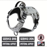 Hiphoppet US Local Tactical Service Dog Harness Vest Adjustable Reflective No Pulling Large Dog Harness With Metal Buckle