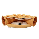 Cat's Telescopic Tunnel Cushioned Bed Pet Nest Teasing Balls Zipper Connection Feline Supplies