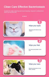 Dog And Cat Wet Wipes, Fragrance Free, Plant.based  SKIP THE BATH Gentle Cleansing AndDeodorizing,Hypoallergenic, Wipes For PawsEars, Fur, Eye Ducts And Butt