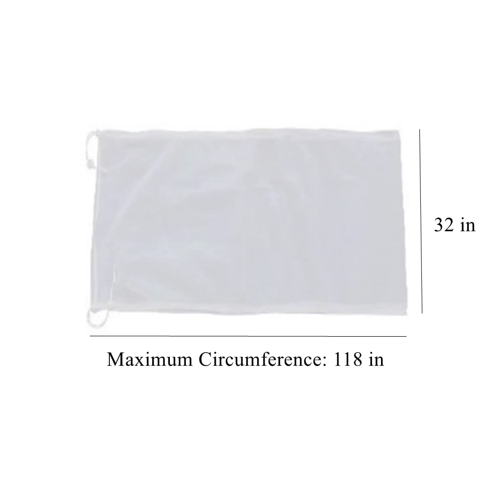 Adjustable Birdcage Seed Catcher Feather Catcher Bird Cage Cover Net Airy Soft Skirt Guard Birdcage Nylon Mesh Netting for Parrot Macaw Parakeet Round Square Cage (118 x 32 Inch, White)