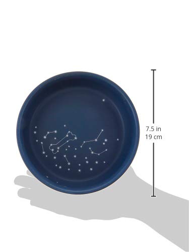 Fringe Studio Stoneware Pet Bowl, Medium, Celestial (479007),Dark Blue