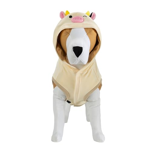 Squishmallows Original Connor The Cow Pet Hoodie - Ultrasoft Official Jazwares Pets Apparel (Medium) Multicolor