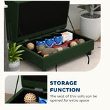 Pet Sofa Bed Couch With Storage, Pet Sofa For Cats And Small Dogs, Green