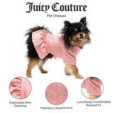 Juicy Couture Pink Leopard Tulle Dog Dress – Pullover Design Puppy Shirt with Elasticated Waistline and Flared Skirt, Doggie Clothes for Convenient Bathroom Breaks