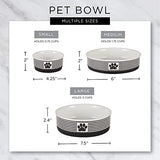 Bone Dry Lattice Collection Pet Bowl & Canister, Small Set, 4.25x2", Gray, 2 Count