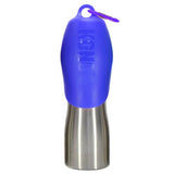 KONG H2O Stainless Steel Dog Water Bottle & Pet Travel Bowl, 25 oz - Blue