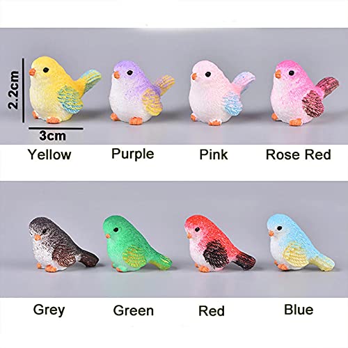 LEBERY 8pcs Mini Bird Figurines Birds Cake Topper Toy Bird Figures Kids, Dollhouse Miniature Figures Toys Play Set, Birds Decorative Figurines Model for Kids Birthday Party Baby Shower
