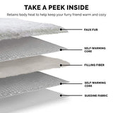 Furhaven Self-Warming Cat Bed for Indoor Cats, 4-Beds-in-1 & Washable - Plush Long Faux Fur Convertible Cuddler - Silver, Small