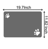 Pet Feeding Mat, Absorbent Pet Placemat for Food and Water Bowl, No Stains Quick Dry Cat Dog Food Bowl Mat, Dog Accessories Pet Supplies-Dog Water Bowl for Messy Drinkers(12"x19", Dark Gray)