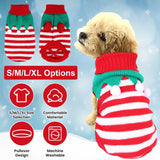 2 Patterns 4 Sizes Option-- 1Pc Pet Christmas Turtleneck Sweater Dog Cat Christmas Clothes Snowman Stripes Costume Winter Holiday Sweater For Small Medium Kitten Puppy Cats Dogs