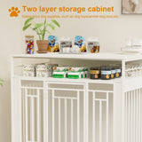 43.3 Inch Large Dog Kennel Furniture, Wooden Kennel With Divider