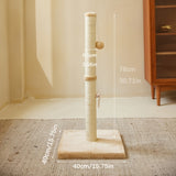 Extra Thick Indoor Cat Scratching Post With Hanging Ball Toy - Durable Fiberboard Claw-Friendly Surface For Cats, Sturdy & Safe Design For Play And Relaxation, Cat Scratcher