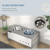 Elevated Dog Bowls, 3 Height Adjustable Raised Dog Bowls W Slow Feeder Mat, Stand, For Medium To Extra Large Dogs