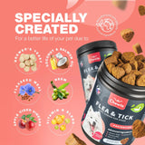 Dog Flea And Tick Treatment Chews FleaTick Prevention For Dogs Chewables Natural Dog Flea & Tick Control Soft Treats Immune Support Supplement