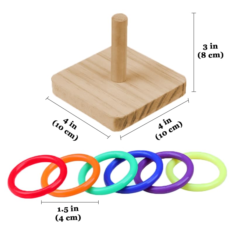 CoCoo Interactive Bird Training Board for Cage, Wooden Block Puzzle, Small Bird Intelligence Tabletop, Portable Wood Stand Set, Mental Stimulation Perch Shelf, Bird Cage Supplies & Accessories