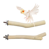 Hamiledyi Wood Bird Perch Stand Parrot Stand Branch Natural Wood Stick Paw Grinding Cage Accessories for Small Birds Parrots Parakeets Cockatiels Conures Lovebirds(2 Pcs)