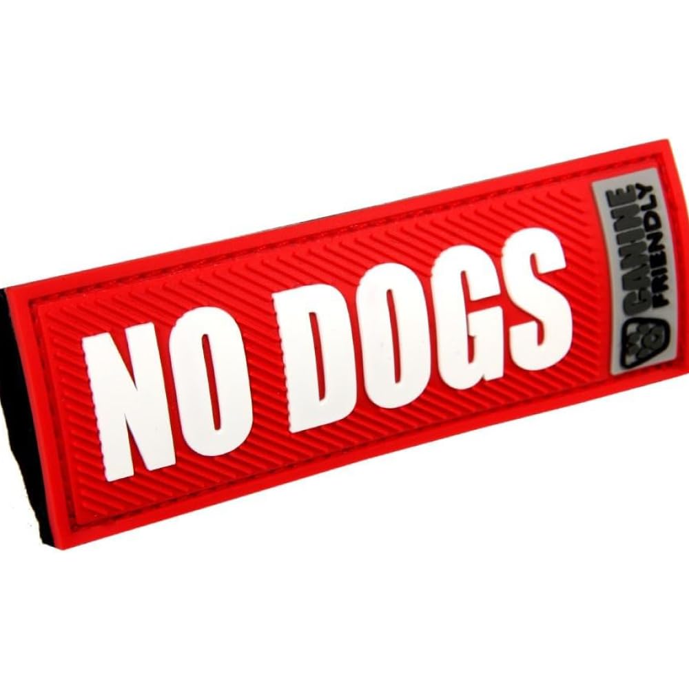 Canine Friendly Bark Notes Patch for Collar or Leash, No Dogs, 3/4" Width