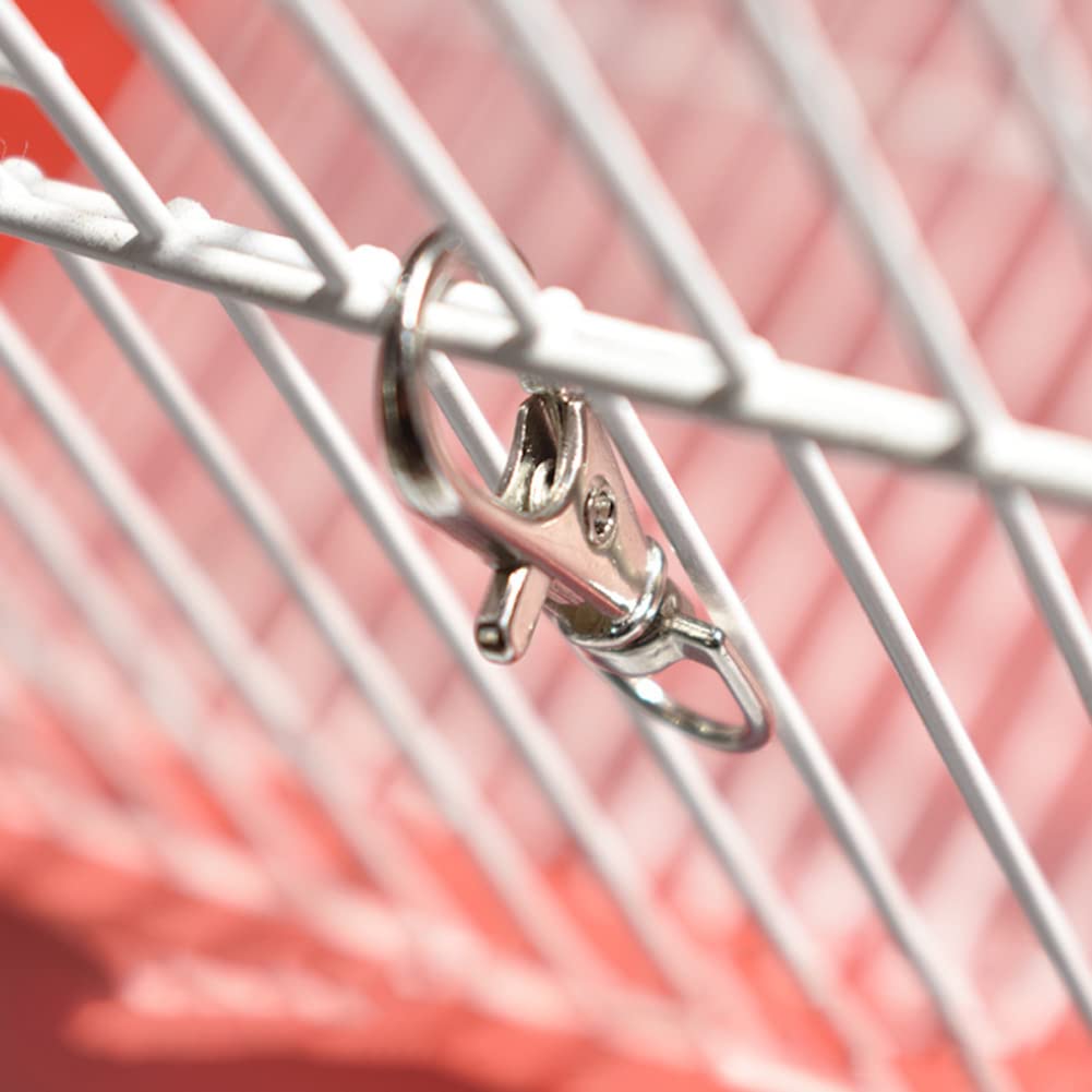 Pssopp 12Pcs Pet Birds Cage Metal Hook Clip, Iron Anti Escape Pet Bird Cage Door Buckle Lock Claw Snap Hook for Home Use Pet Supplies