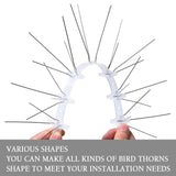 LOEK Pigeon Spikes, Bird Spikes,The Bird Thorn Bird Deterrent, Spikes Stainless Steel, Anti Bird Spikes, for Fence Roof Window Bird Deterrent Spikes, Bird Spikes for Pigeons and Other Small Birds