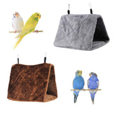 Magnoloran 2 Pack Warm Bird Nest House Plush Birds Hut Bed Hanging Hammock Sleeping Bed Plush Hanging Snuggle Cave for Pet Parrot Parakeet Cockatiel Conure Cockatoo African Grey Macaw (Brown&Grey)