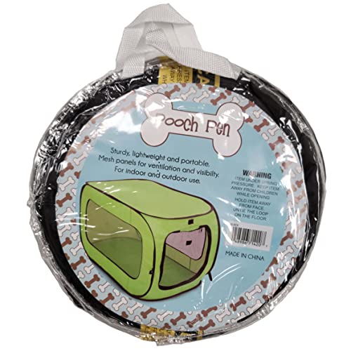 Beatrice Home Fashions Portable, Collapsible, Pop Up Kennel Travel Cat and Dog Crate, 32.5" L x 19.5" W x 19.5" H, Green