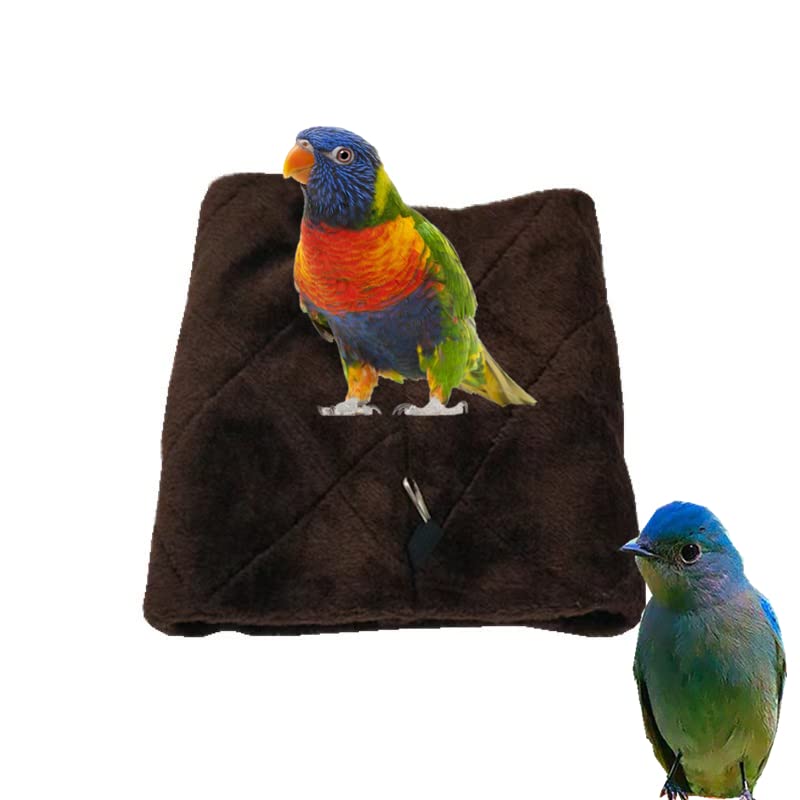 Magnoloran 2 Pack Warm Bird Nest House Plush Birds Hut Bed Hanging Hammock Sleeping Bed Plush Hanging Snuggle Cave for Pet Parrot Parakeet Cockatiel Conure Cockatoo African Grey Macaw (Brown&Grey)