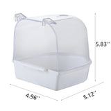 IBWell Clear Bird Bath for Small Birds Parakeet Cage Accessories - Suitable for Cockatiels and Parakeets