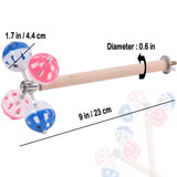 Bird Stand Perch Toy with Rotating Balls,Parakeet Stand Perch Toy for Metal Cage, Fun Toy for Parrots Cockatiels Budgies Budgerigars Parrotlets Lovebirds Ringne.