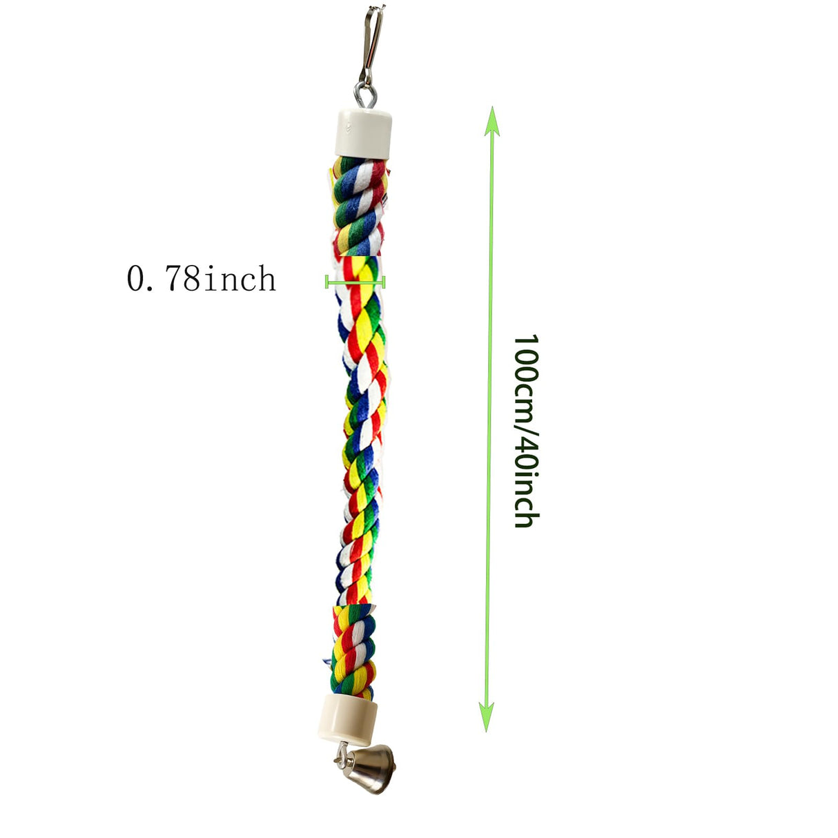 TogyGooty Bird Rope Perch & Birds Swing Set - Bird cage Accessories, Rope perches for Conures, Parrots,Cockatiel,Lovebird,Budgerigar,Parakeet perches for cage,Birds perches